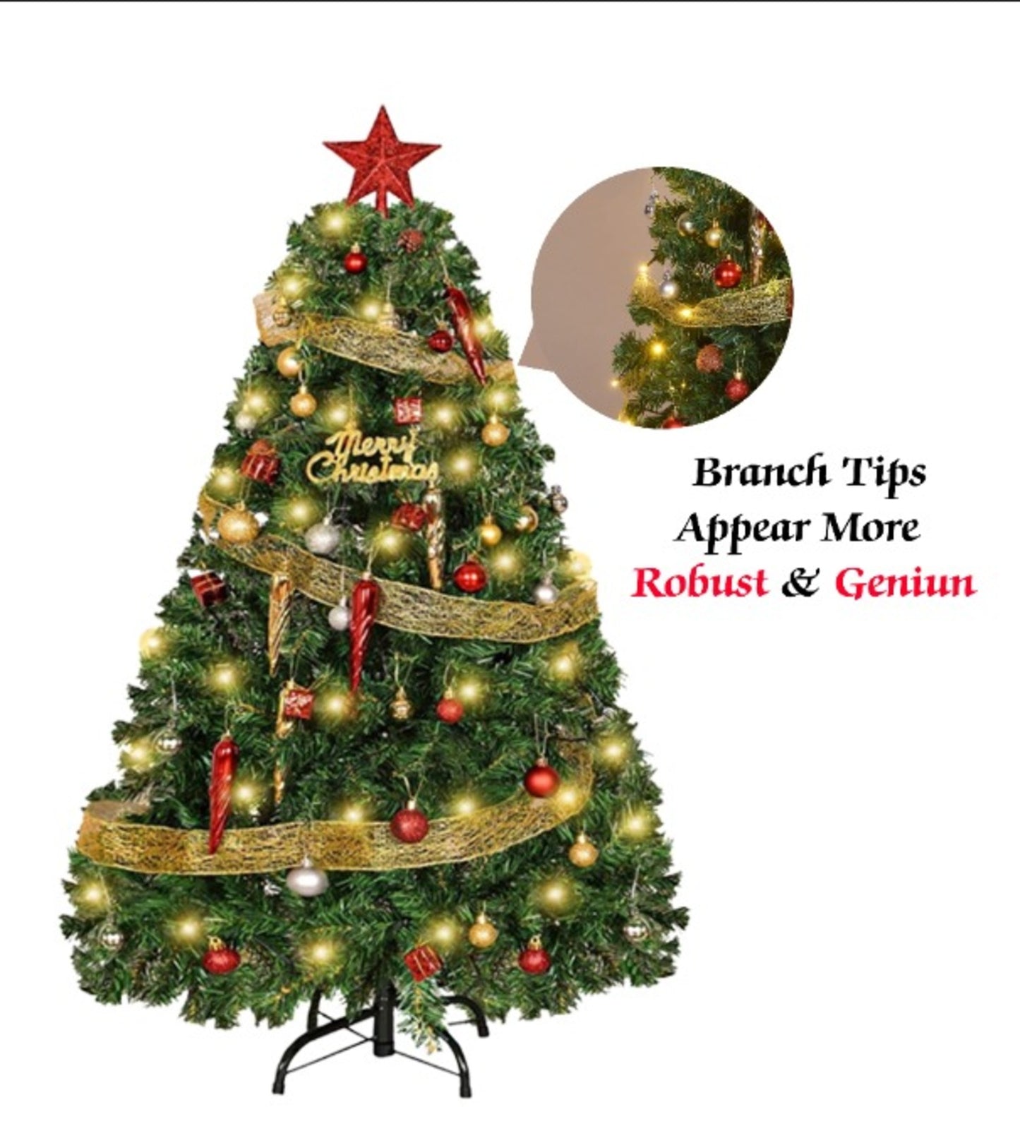 4 Ft Artificial Christmas Tree with 100 LED Lights & Assorted Ornaments | Exquisite Indoor/Outdoor Christmas Decorations | Perfect for Home Office & Holiday (4 Ft)