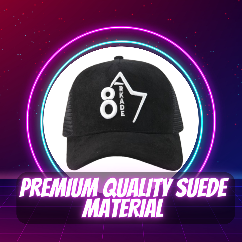 Arkade 87 Top Tier Gaming Hats| Premium Suede Material Adjustable Durable & Breathable Video Gaming Caps for Men & Women | Embroidered Logo Gamer Baseball Cap| Gaming Accessories for Gift |