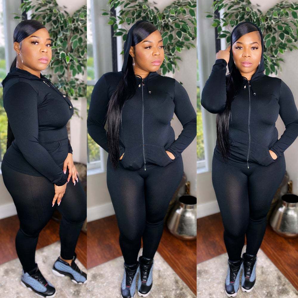 Plus Size Women two pcs set hoodies