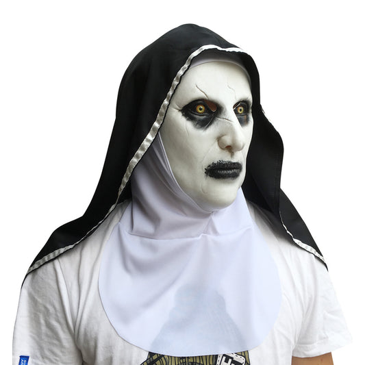 Nun Mask Halloween Cosplay Costumes Props Virgin Mary sister terror Face Mask Party Ghost