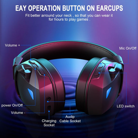 Cross-Border Over-Ear Bluetooth Wireless Microphone Gaming Headphones