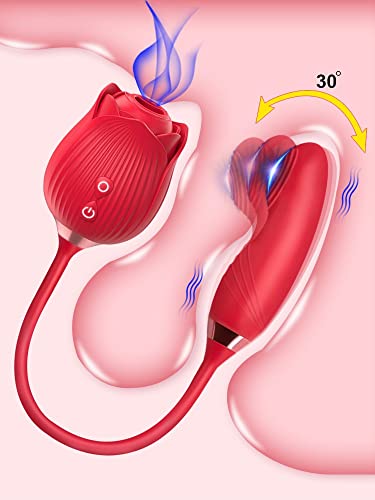 Rose Stimulator for Women - 2 in 1 Thrusting Vibrating Toy