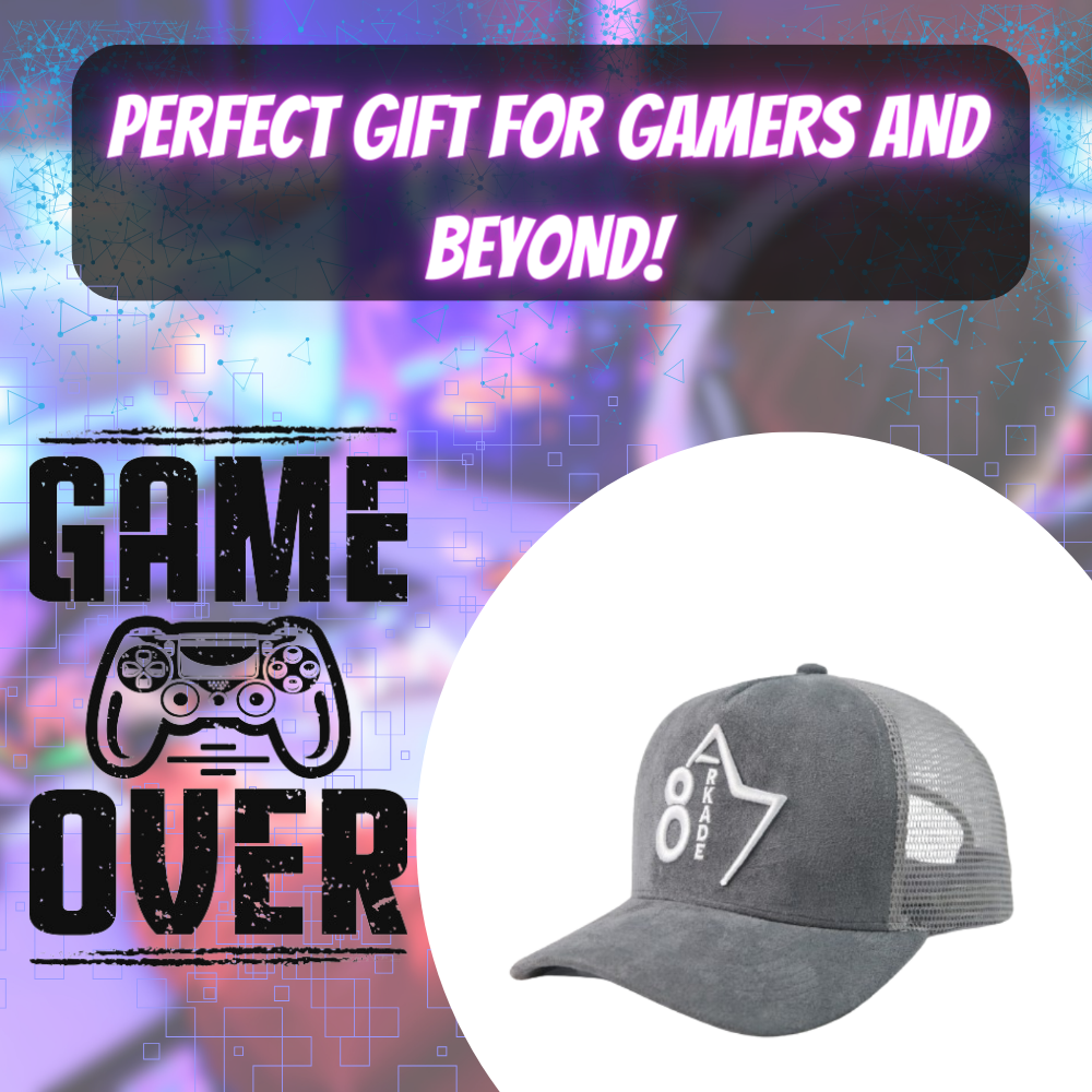 Arkade 87 Top Tier Gaming Hats| Premium Suede Material Adjustable Durable & Breathable Video Gaming Caps for Men & Women | Embroidered Logo Gamer Baseball Cap| Gaming Accessories for Gift |