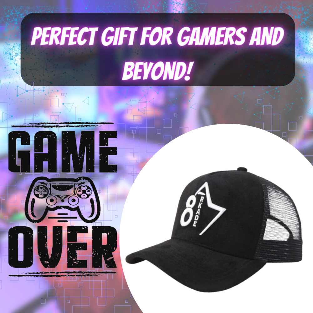 Arkade 87 Top Tier Gaming Hats| Premium Suede Material Adjustable Durable & Breathable Video Gaming Caps for Men & Women | Embroidered Logo Gamer Baseball Cap| Gaming Accessories for Gift |