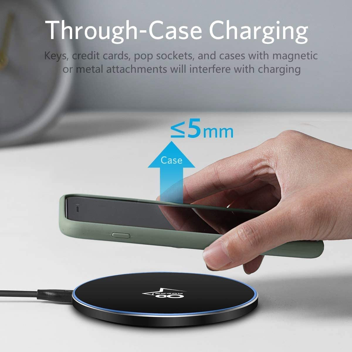 Arkade 87 W8 Wireless Charging Pad with 3.3ft Type-C USB Charging Cable