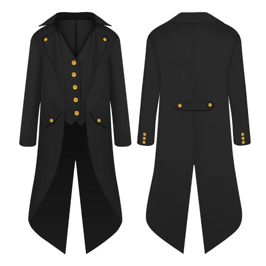 Steampunk Gothic Medieval Tailcoat Cosplay Costume, Tailcoat Jacket &