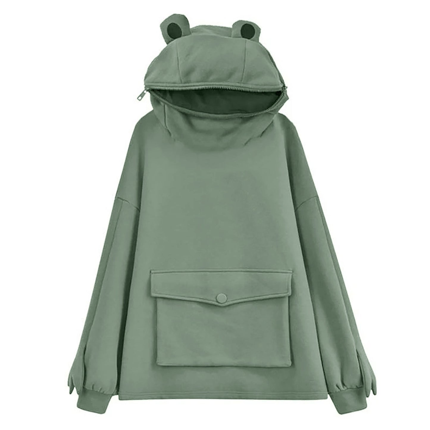 Women Hoodie Frog Pullover Winter Hooded Casual Sweatshirts Women Winter Clothes Pullovers Tops