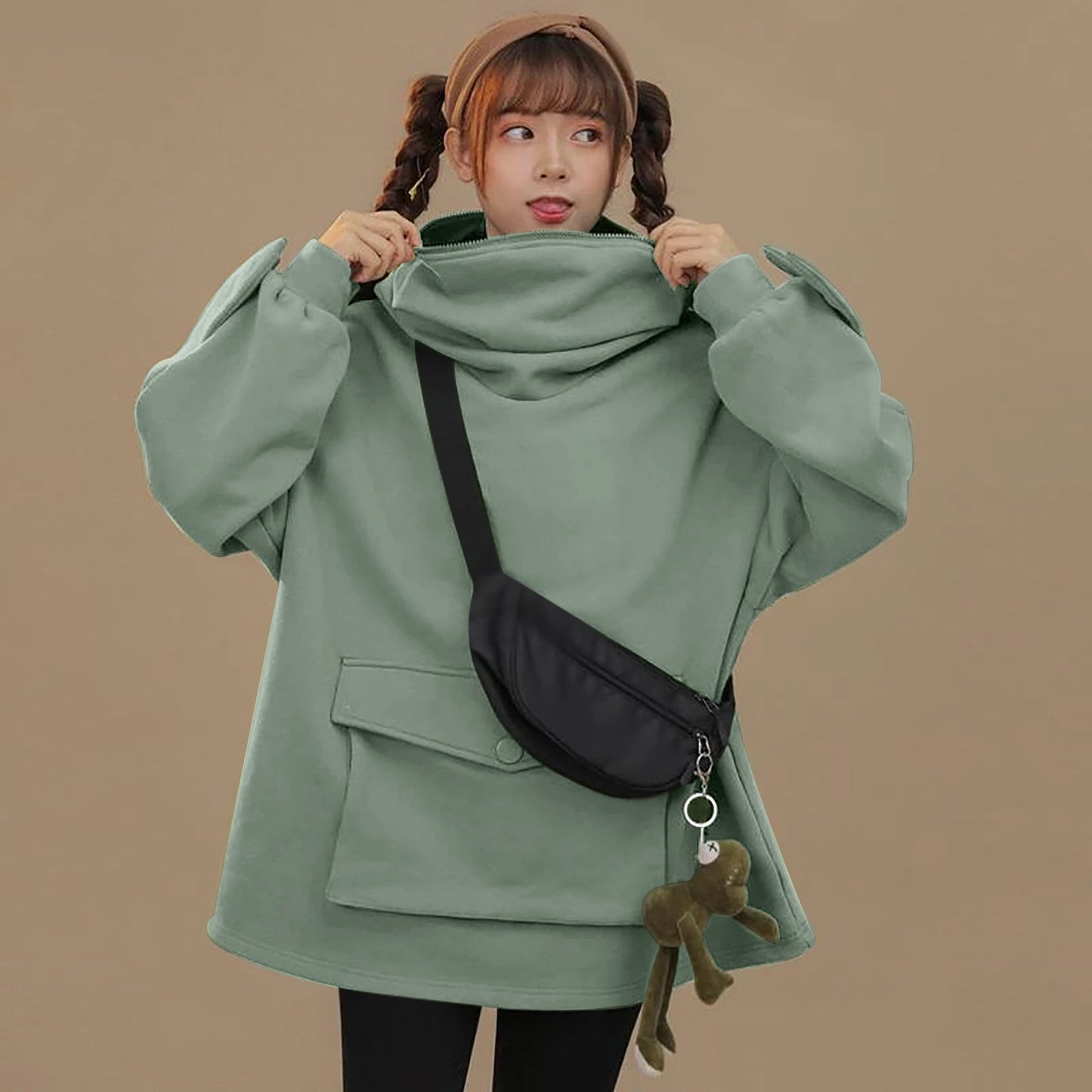 Women Hoodie Frog Pullover Winter Hooded Casual Sweatshirts Women Winter Clothes Pullovers Tops