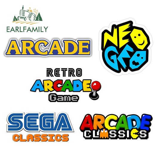 Retro Arcade Game Car Sticker Motorcycle Car Window Trunk Decal Laptop Wall Stickers