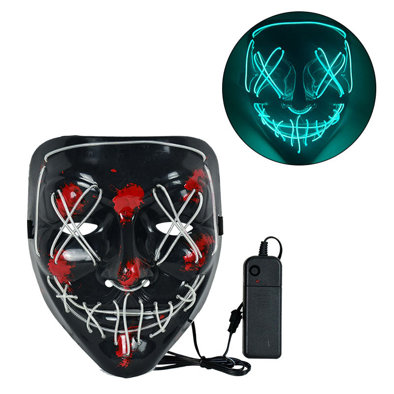 LED Halloween Mask Luminous Glow In The Dark Mascaras Halloween Party Costume Cosplay Masques Horror Props Neon light Masquerade