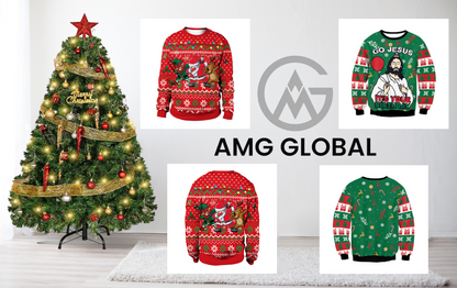 Funny Ugly Unisex Christmas sweater Festive Theme Go Jesus Its Your Birthday & Elf Print Sweatshirt Soft Gift Tops  Large  Green