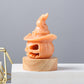 Natural Sunstone Pumpkin Head Decoration Manual Gem Carving and Hollowing Process Halloween Decorative Lights