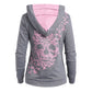 Skull Printed Womens  Casual Winter Aesthetic Oversized Pullover Sweatshirts