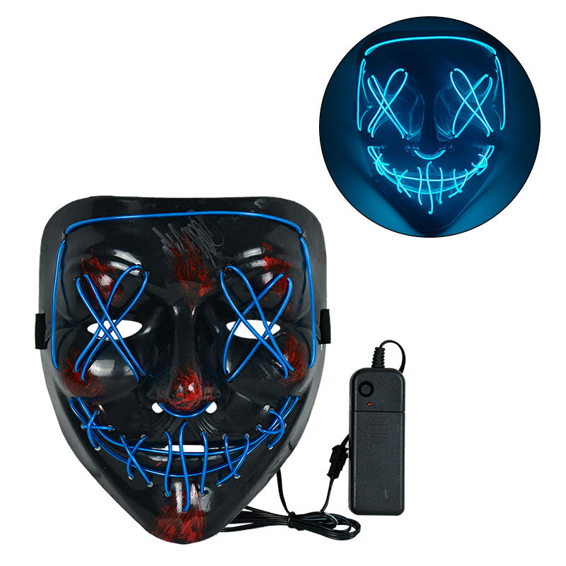 LED Halloween Mask Luminous Glow In The Dark Mascaras Halloween Party Costume Cosplay Masques Horror Props Neon light Masquerade