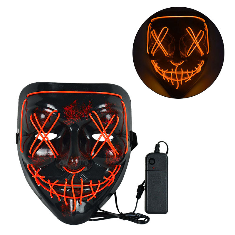 LED Halloween Mask Luminous Glow In The Dark Mascaras Halloween Party Costume Cosplay Masques Horror Props Neon light Masquerade