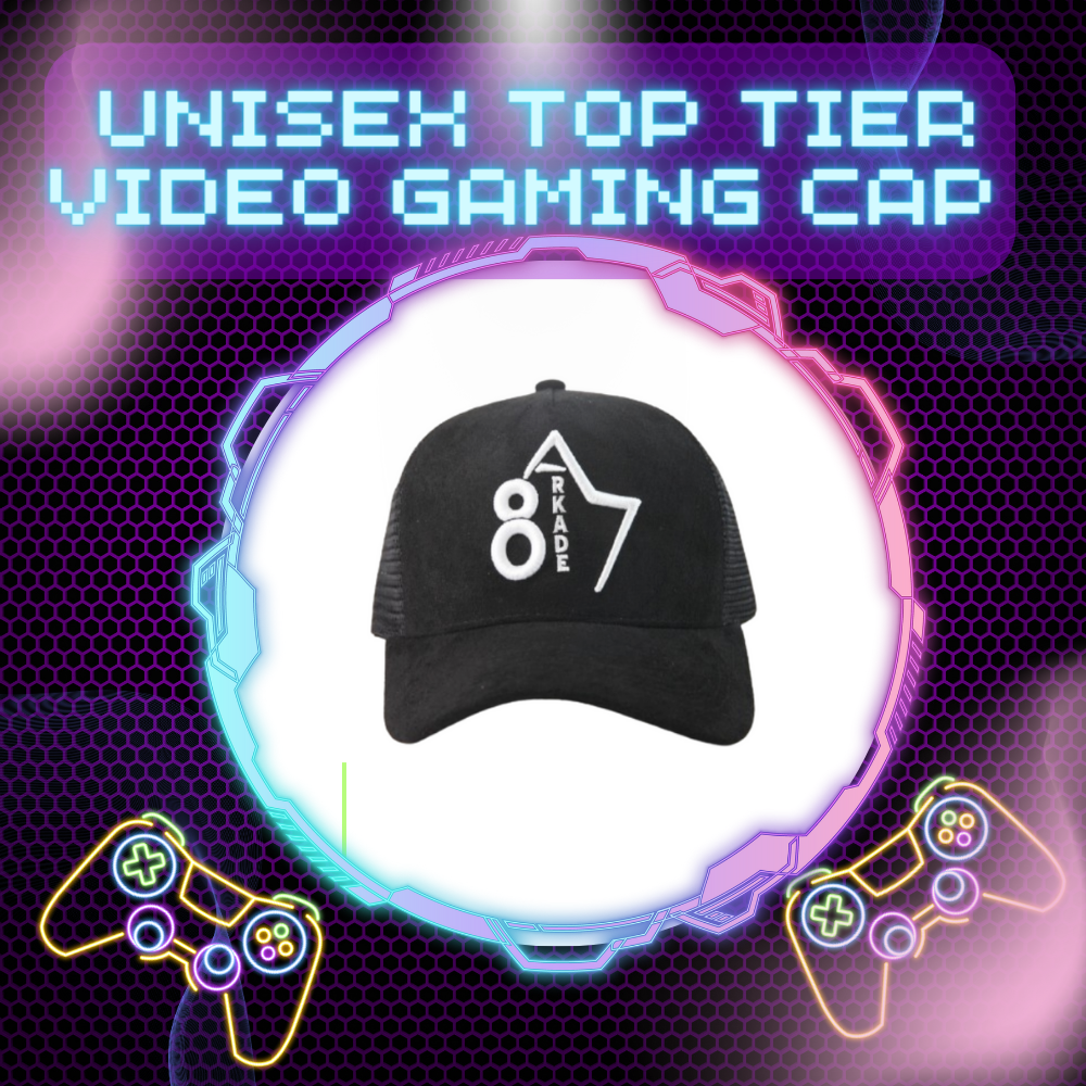 Arkade 87 Top Tier Gaming Hats| Premium Suede Material Adjustable Durable & Breathable Video Gaming Caps for Men & Women | Embroidered Logo Gamer Baseball Cap| Gaming Accessories for Gift |