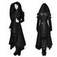 Halloween Ladies Black Hooded Irregular Long Medieval Jacket