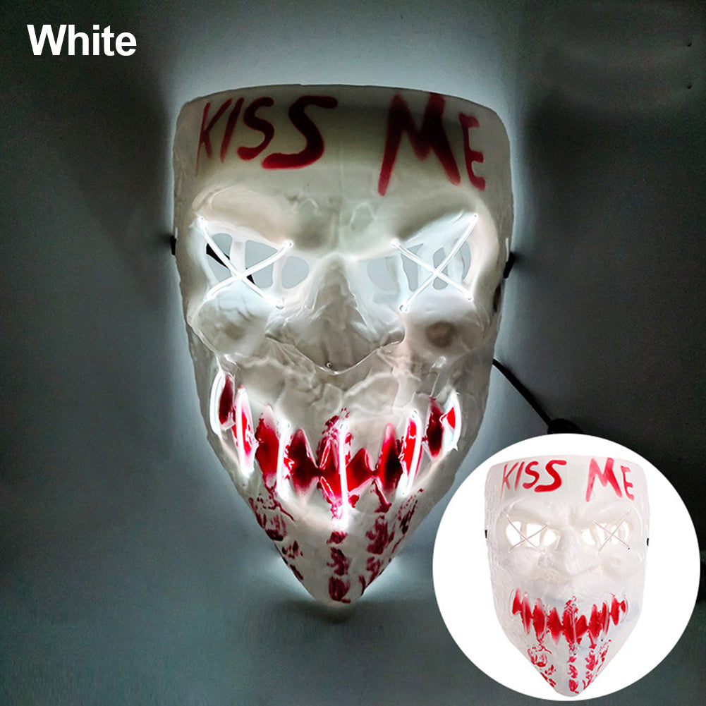 Led Halloween Mask Scary Glowing Mask Cosplay Party Costume