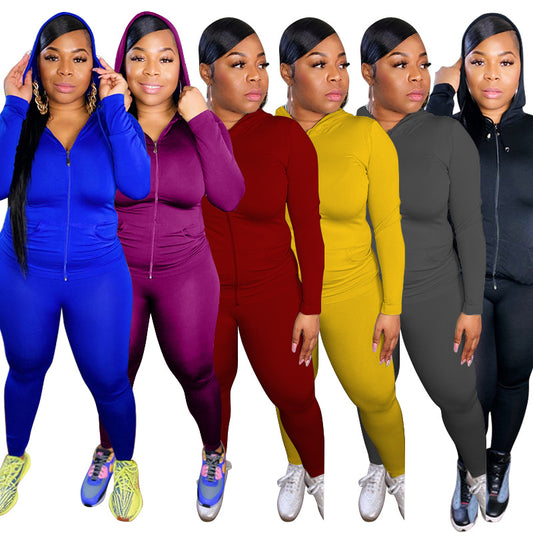 Plus Size Women two pcs set hoodies