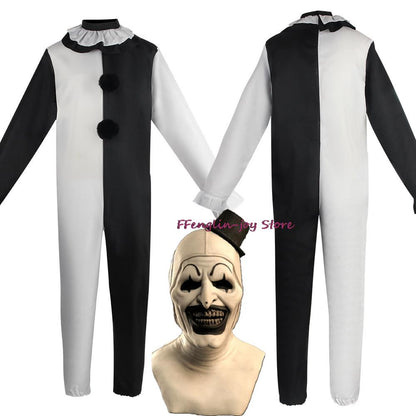 Art The Clown Cosplay Movie Terrifier 2 Art The Clown Cosplay Costume Jumpsuit Mask Halloween Costumes Mask for Men Women
