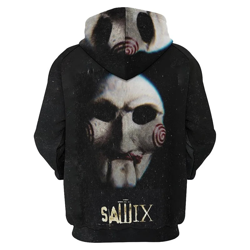 Horror Movie Saw Graphic 3D Gothic Film Printed Hoodie