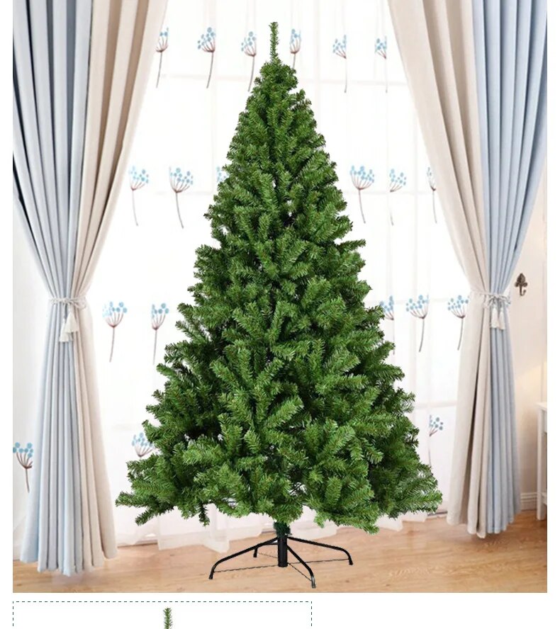 New 1.2m/1.5m/1.8m Encryption Green PVC Large Christmas Tree Christmas Decoration 2024 New Year Home Party Scene Decoration
