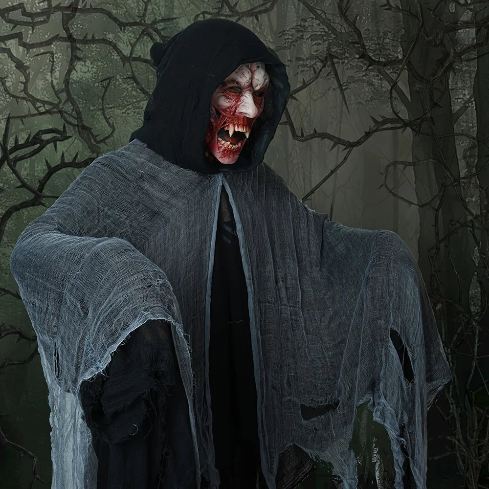 Terrifying Realistic Skeleton Halloween Cloak with Hood