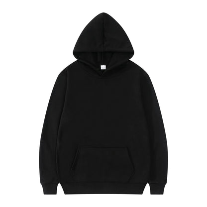 Men Fashion Hooded Sweatshirt Pullover Hoodie Unisex Black White