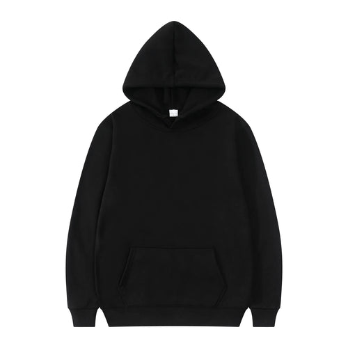 Men Fashion Hooded Sweatshirt Pullover Hoodie Unisex Black White