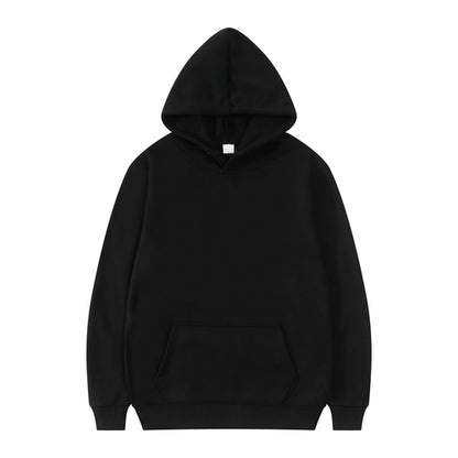 Men Fashion Hooded Sweatshirt Pullover Hoodie Unisex Black White