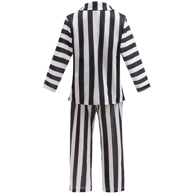 New Kids Halloween Cosplay Costume Black Society Master Stripe Cosplay