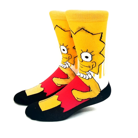 1 Pair Harajuku The Simpsons Autumn Women Men Socks Cartoon