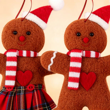 3 Pcs Christmas Gingerbread Man Ornaments, Suitable For Holiday