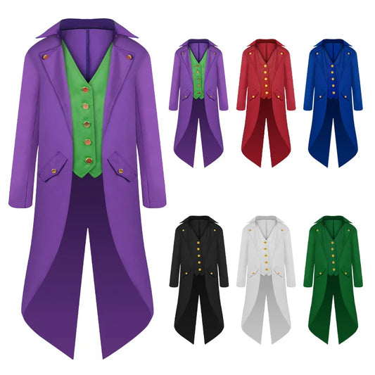 Steampunk Gothic Medieval Tailcoat Cosplay Costume, Tailcoat Jacket &
