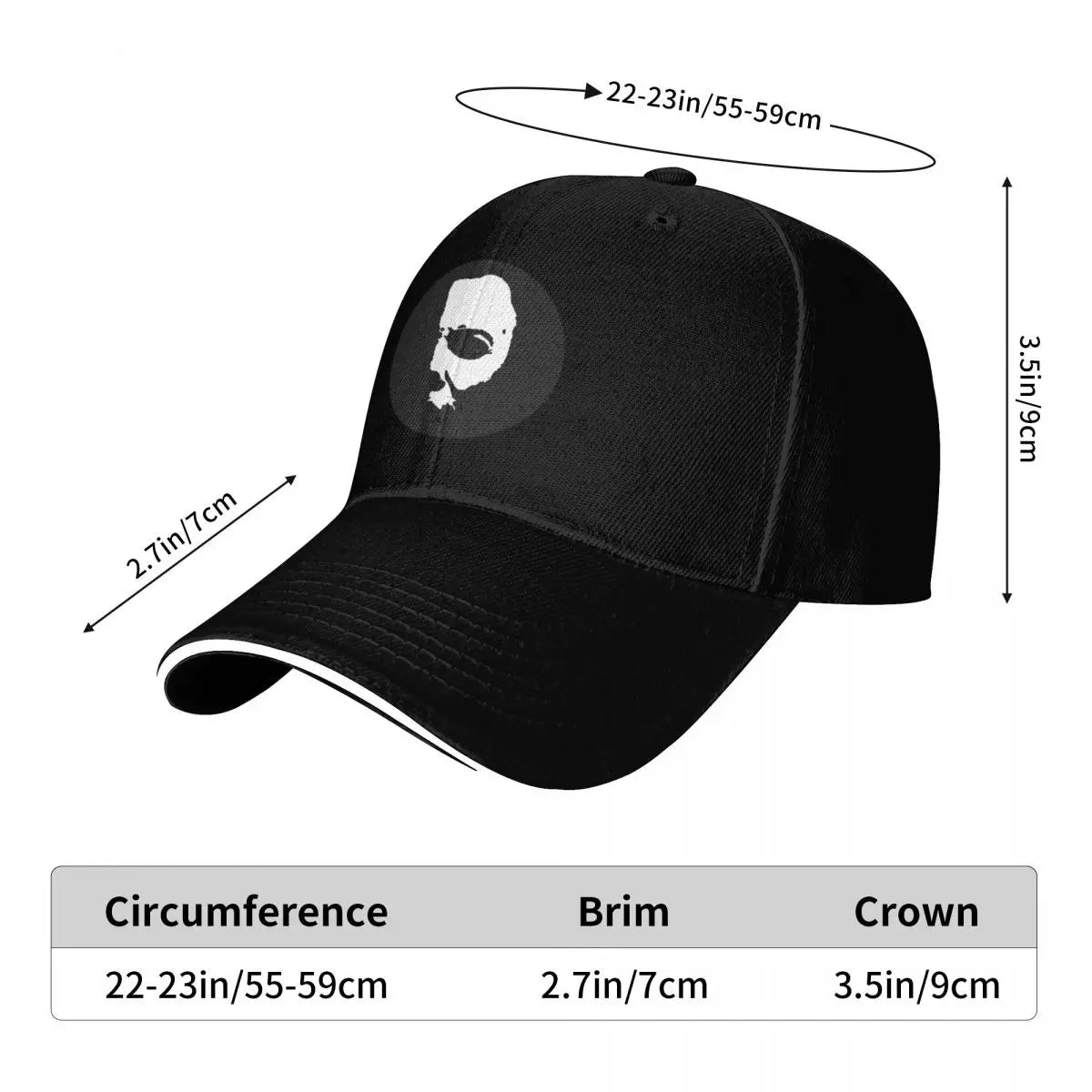 Micheal Myers Baseball Cap Casual Daily Wear Quick Dry Performance