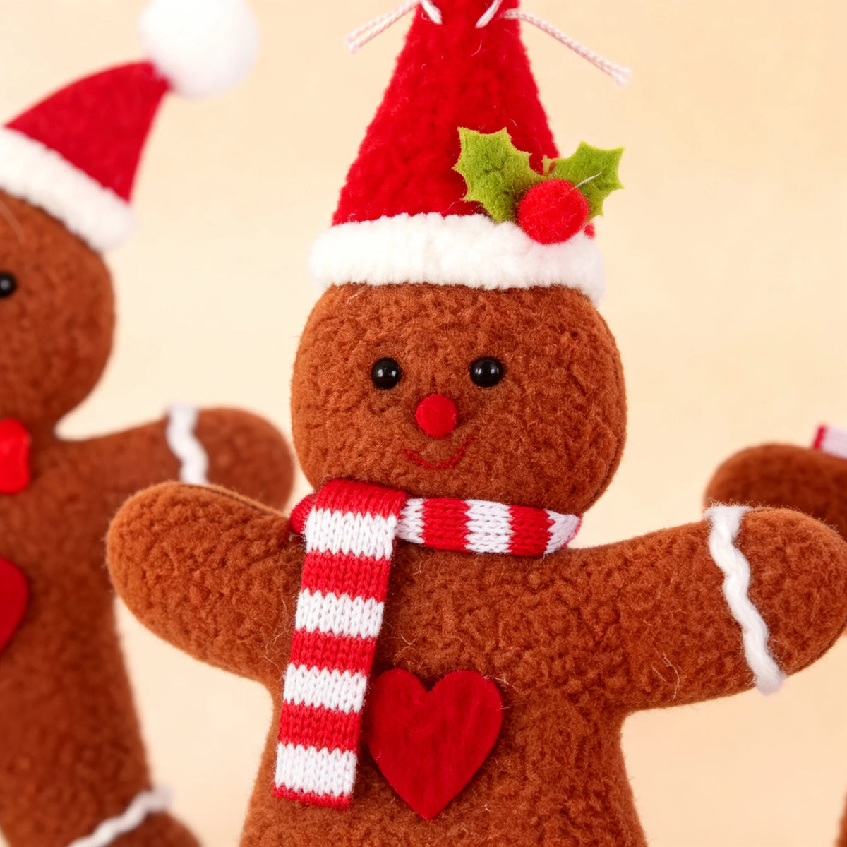 3 Pcs Christmas Gingerbread Man Ornaments, Suitable For Holiday