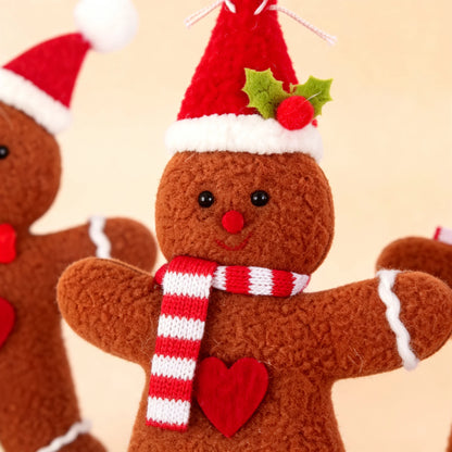 3 Pcs Christmas Gingerbread Man Ornaments, Suitable For Holiday