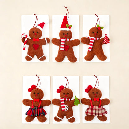 3 Pcs Christmas Gingerbread Man Ornaments, Suitable For Holiday