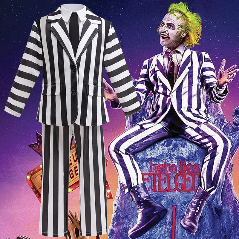 New Kids Halloween Cosplay Costume Black Society Master Stripe Cosplay