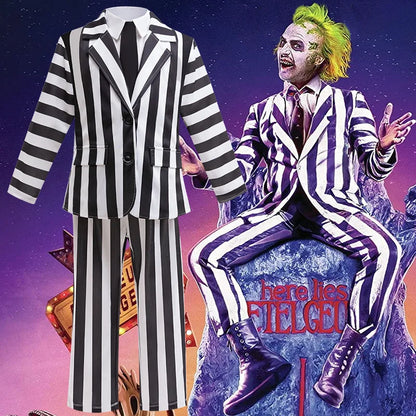 New Kids Halloween Cosplay Costume Black Society Master Stripe Cosplay