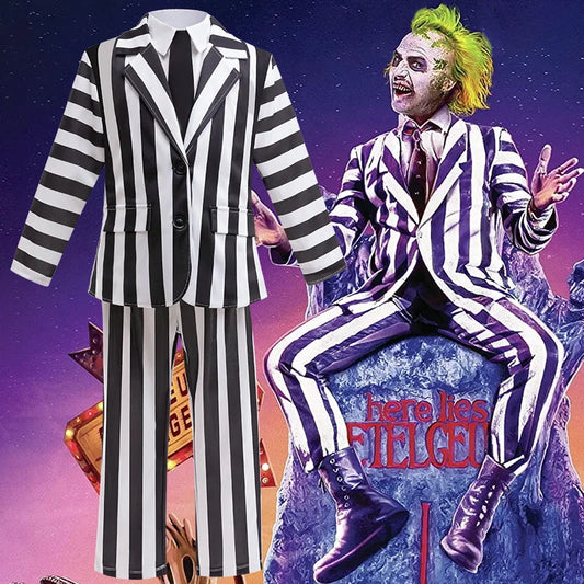 New Kids Halloween Cosplay Costume Black Society Master Stripe Cosplay