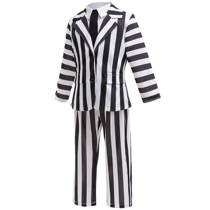 New Kids Halloween Cosplay Costume Black Society Master Stripe Cosplay