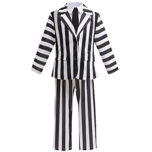 New Kids Halloween Cosplay Costume Black Society Master Stripe Cosplay