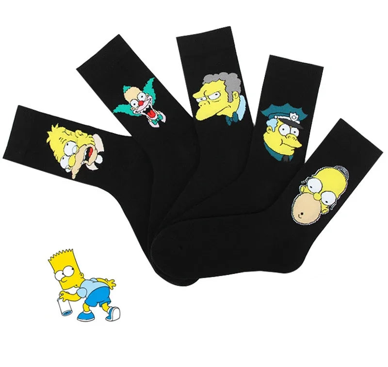 The Simpsons Funny Cotton Socks Fashion Bart Cartoon Anime Figures