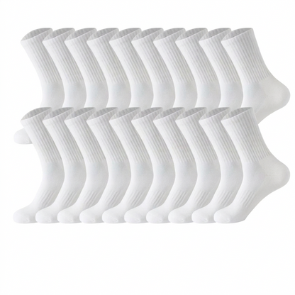 5/10/20 Pairs Solid Color Round Neck Socks