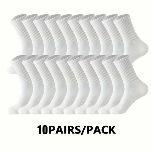 5/10/20 Pairs Solid Color Round Neck Socks