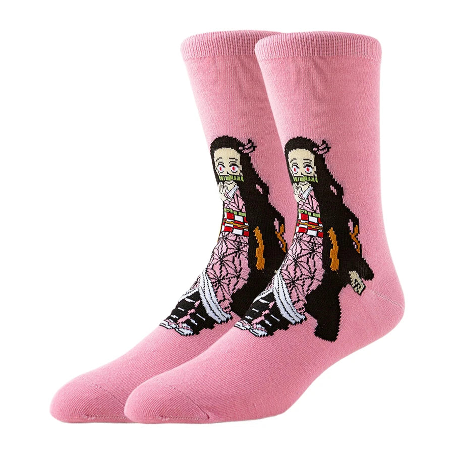 5Pairs BANDAI Unisex Novelty Funny Casual Crew Socks Cartoon Anime Hip