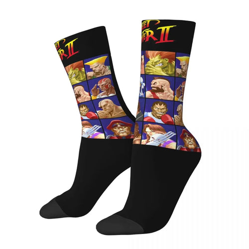 Defeated Portraits Super Street Fighter Socks Harajuku Sweat Absorbing