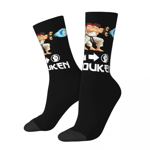 Defeated Portraits Super Street Fighter Socks Harajuku Sweat Absorbing
