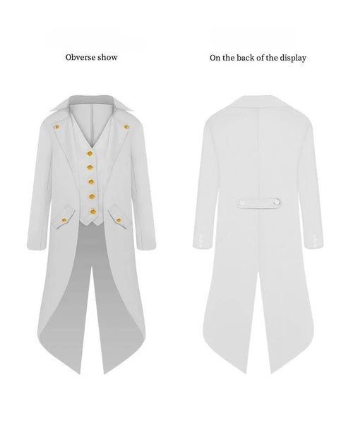 Steampunk Gothic Medieval Tailcoat Cosplay Costume, Tailcoat Jacket &